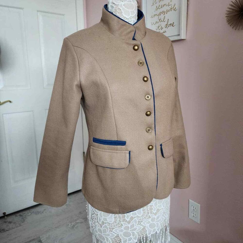 NWOT MISSLOOK unique tan jacket cotton poly mix XL